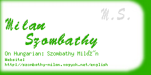 milan szombathy business card